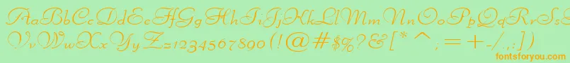 LiberateWideNormal Font – Orange Fonts on Green Background