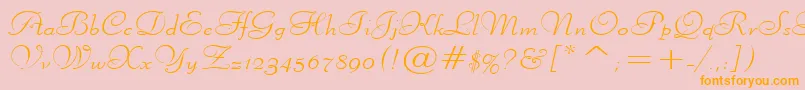 LiberateWideNormal Font – Orange Fonts on Pink Background