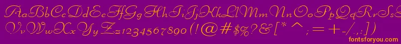 LiberateWideNormal Font – Orange Fonts on Purple Background