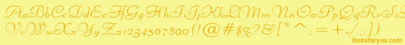 LiberateWideNormal Font – Orange Fonts on Yellow Background