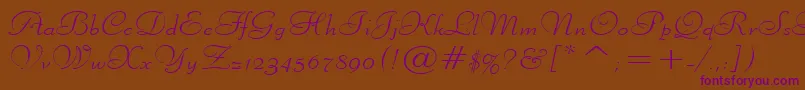 LiberateWideNormal Font – Purple Fonts on Brown Background