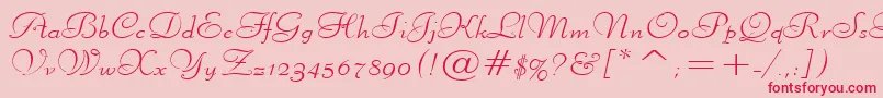 LiberateWideNormal-Schriftart – Rote Schriften auf rosa Hintergrund