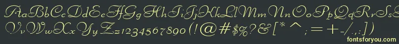 LiberateWideNormal Font – Yellow Fonts on Black Background