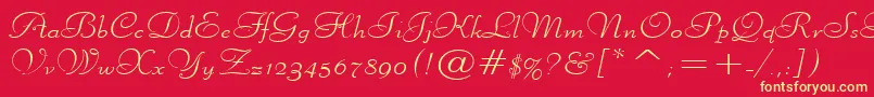 フォントLiberateWideNormal – 黄色の文字、赤い背景