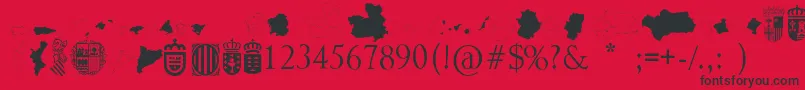 AutonomicSpain-fontti – mustat fontit punaisella taustalla
