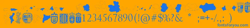 フォントAutonomicSpain – オレンジの背景に青い文字