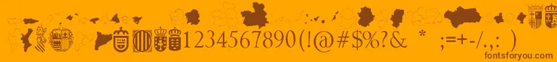 Подробнее о шрифте AutonomicSpain Шрифт AutonomicSpain – коричневые шрифты на оранжевом фоне