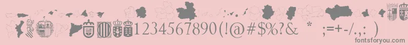 フォントAutonomicSpain – ピンクの背景に灰色の文字