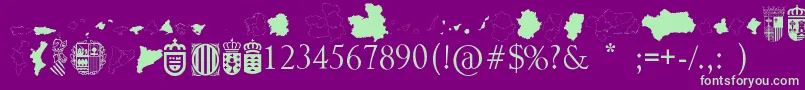 AutonomicSpain Font – Green Fonts on Purple Background