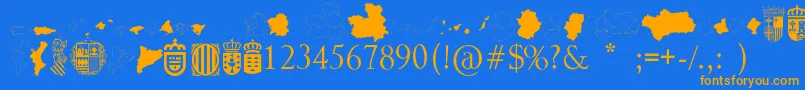 AutonomicSpain Font – Orange Fonts on Blue Background