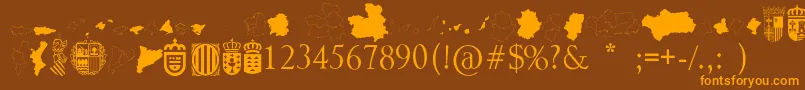 Lisätietoja AutonomicSpain-fontista AutonomicSpain-fontti – oranssit fontit ruskealla taustalla