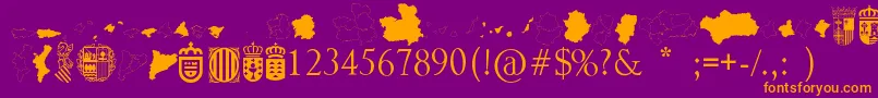 AutonomicSpain Font – Orange Fonts on Purple Background