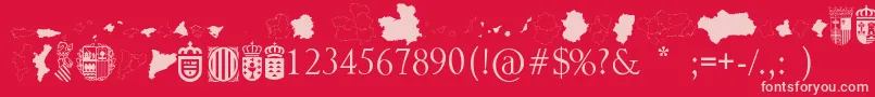 フォントAutonomicSpain – 赤い背景にピンクのフォント