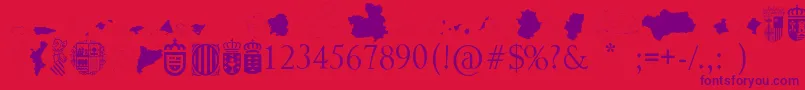 AutonomicSpain-Schriftart – Violette Schriften auf rotem Hintergrund