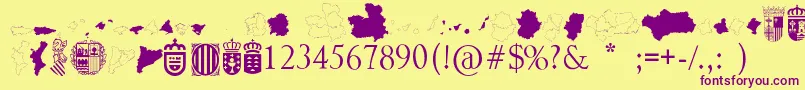 AutonomicSpain Font – Purple Fonts on Yellow Background