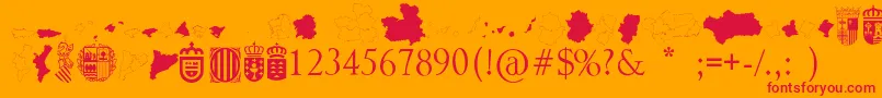 フォントAutonomicSpain – オレンジの背景に赤い文字
