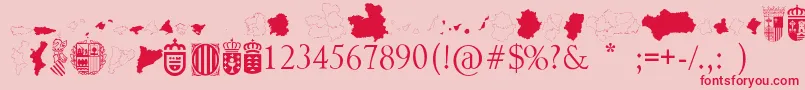 AutonomicSpain-Schriftart – Rote Schriften auf rosa Hintergrund