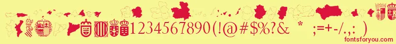 AutonomicSpain Font – Red Fonts on Yellow Background