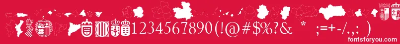 Czcionka AutonomicSpain – białe czcionki na czerwonym tle