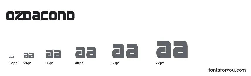 Ozdacond Font Sizes