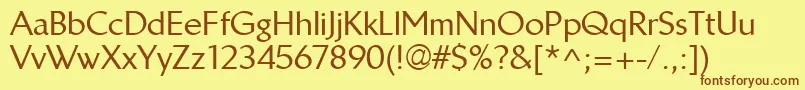 Шрифт LinotypeBreweryMedium – коричневые шрифты на жёлтом фоне
