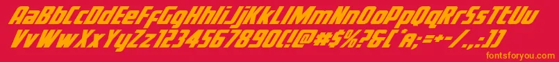 Voyagefantexpand Font – Orange Fonts on Red Background