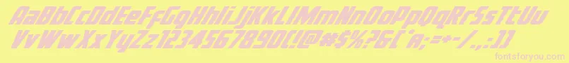 Voyagefantexpand Font – Pink Fonts on Yellow Background
