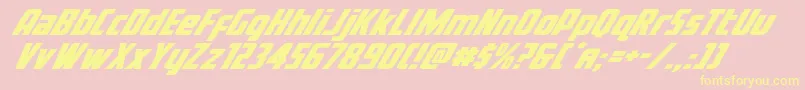 Voyagefantexpand Font – Yellow Fonts on Pink Background