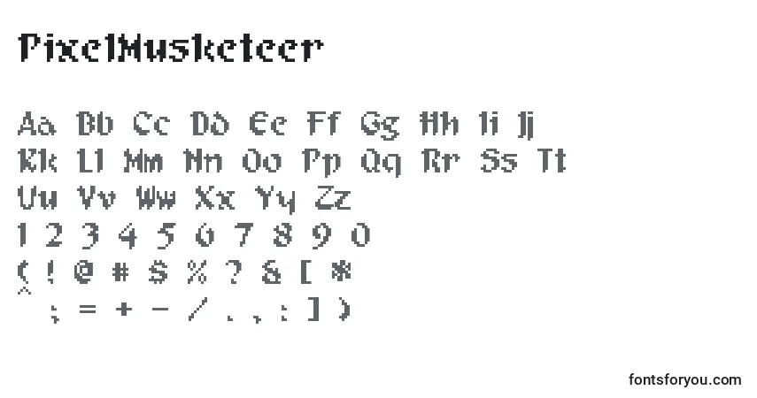 PixelMusketeer Font – alphabet, numbers, special characters