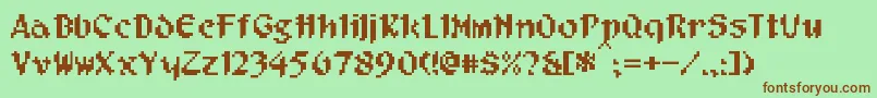 Czcionka PixelMusketeer – brązowe czcionki na zielonym tle