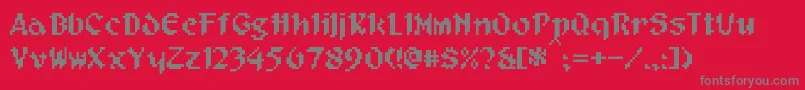 フォントPixelMusketeer – 赤い背景に灰色の文字