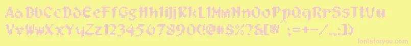 Czcionka PixelMusketeer – różowe czcionki na żółtym tle