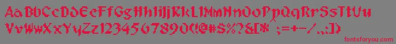 PixelMusketeer Font – Red Fonts on Gray Background