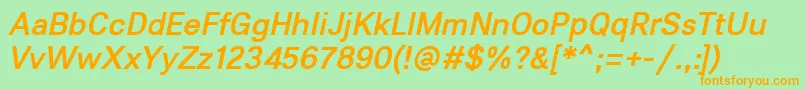 Lunchtype21MediumItalic Font – Orange Fonts on Green Background