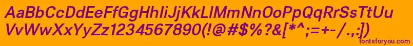 Lunchtype21MediumItalic Font – Purple Fonts on Orange Background