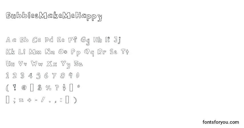 Шрифт BubblesMakeMeHappy – алфавит, цифры, специальные символы