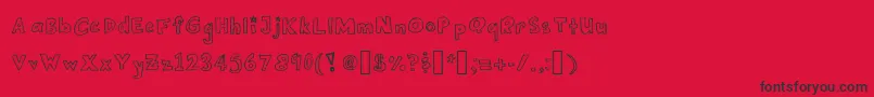 フォントBubblesMakeMeHappy – 赤い背景に黒い文字