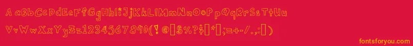BubblesMakeMeHappy Font – Orange Fonts on Red Background
