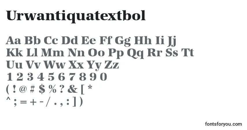 A fonte Urwantiquatextbol – alfabeto, números, caracteres especiais