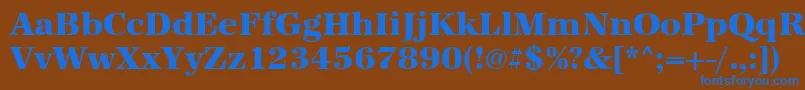 Urwantiquatextbol Font – Blue Fonts on Brown Background