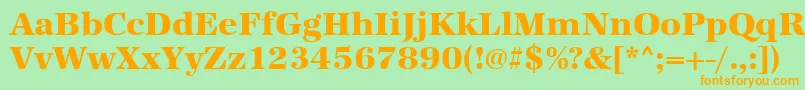 Urwantiquatextbol Font – Orange Fonts on Green Background