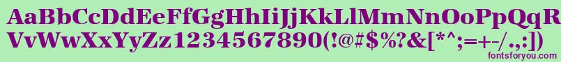 Urwantiquatextbol Font – Purple Fonts on Green Background