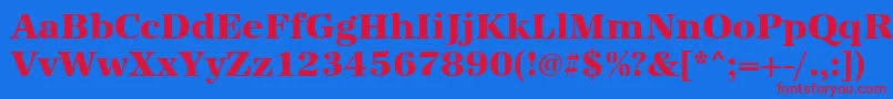 Urwantiquatextbol Font – Red Fonts on Blue Background