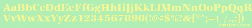 Urwantiquatextbol Font – Yellow Fonts on Green Background