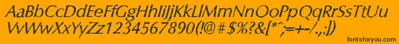 Шрифт ColumbiaantiqueItalic – чёрные шрифты на оранжевом фоне