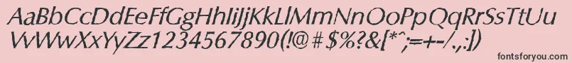 フォントColumbiaantiqueItalic – ピンクの背景に黒い文字