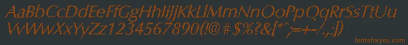 Police ColumbiaantiqueItalic – polices brunes sur fond noir