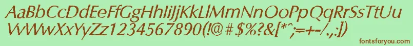 ColumbiaantiqueItalic Font – Brown Fonts on Green Background