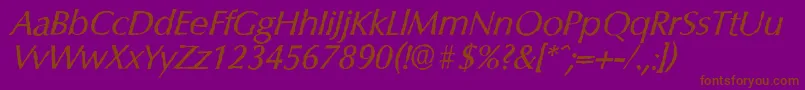 ColumbiaantiqueItalic Font – Brown Fonts on Purple Background