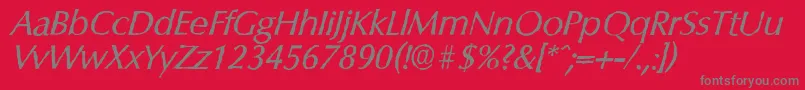 Czcionka ColumbiaantiqueItalic – szare czcionki na czerwonym tle